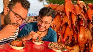 Eating Spicy Crab Curry - Seafood Crab Masala | Patenga Sea Beach