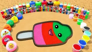 How to Make Rainbow Ice Cream hole with Cement, Orbeez, 7Up, Giant Coca Cola & Big Fanta and Mentos