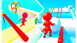 Fun Run 3D vs Snowball race Walktrough Gameplay 