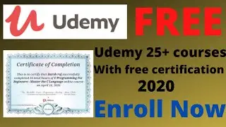 Udemy 25+ free courses with certificate || Udemy coupon code 2020 || courses to do in lockdown