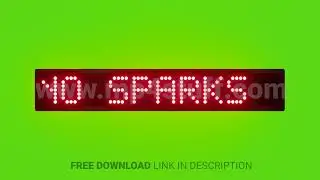 No Sparks Scrolling Red Dot Matrix LED Text Animation on Green Screen Seamless Loop