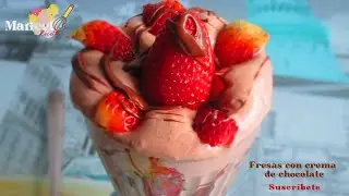 Fresas con Crema de chocolate S&uacute;per Cremosas | Postre F&aacute;cil, R&aacute;pido y Delicioso 😍🍓