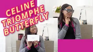 CELINE TRIOMPHE BUTTERFLY SUNGLASSES - unboxing and first impressions of these designer sunglasses