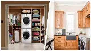 75 Laundry Room With Brown Walls And Red Walls Design Ideas You'll Love ⭐️