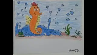 How to draw a  Sea Horse || MH Creative Creations