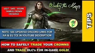ESO: How to TRADE GOLD safely or TRADE CROWN gifts for GOLD | links in description