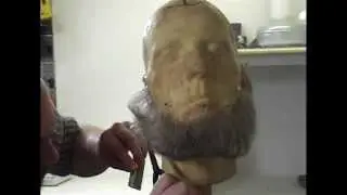 Styling a false lace beard with Makeup-FX.com