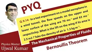 In a test experiment on a model aeroplane in a wind tunnel, the flow speeds on the upper and lower s