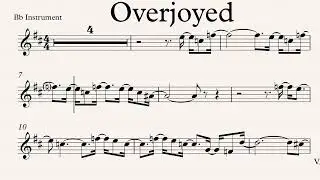Overjoyed Clarinet Trumpet Tenor and Soprano Saxophone Play along Sheet Music