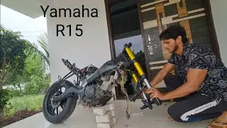Yamaha R15 v1 v2 or v3 मे KTM के USD Fork केसै लगाये / how to install usd fork in yamaha R15 v1 & v2
