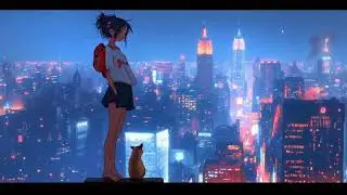 Lofi Beats + Night Cityscape | A Calming Journey Over New York