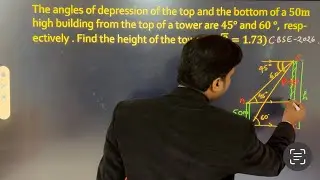 The Angles of Depression of the Top and Bottom of 8 M Tall Building from the Top of a multi-story