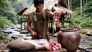 Primitive Cooking in the Forest | Survival Bushcraft Grilling Wild Food