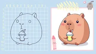 CÓMO DIBUJAR una CAPIBARA FÁCIL 🐾 | con CUADRÍCULA  (Sin Voz)