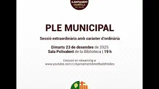 PLE MUNICIPAL - SESSIÓ EXTRAORDINÀRIA AMB CARÀCTER D'ORDINÀRIA 23/12/2025