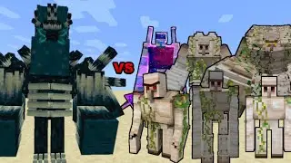 King Titan Warden vs ALL Iron Golems in Minecraft - Minecraft mob battle