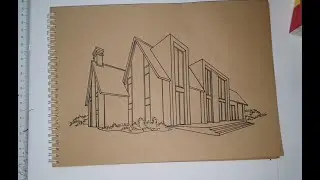 How to Draw a exterior design in 2 Point. Perspective Step by Step