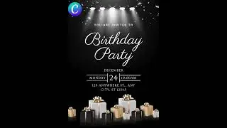 Birthday party invitation using Canva | details in description for template #birthday #canva #edit