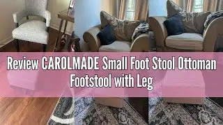 Review CAROLMADE Small Foot Stool Ottoman Footstool with Legs Under Desk Footrest for Living Room Be