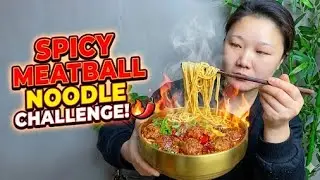 Yummy #1 ,Food Satisfying Eating Spicy meatball Noodles 🍜 & Dumpling Soup 🍲😋..#yummy #food #mukbang
