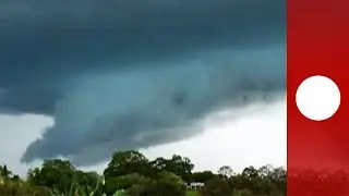 Timelapse of rotating wall cloud formation, Australia