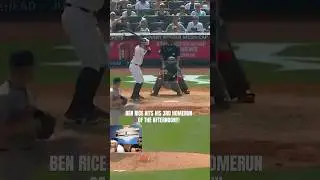 BEN RICE HITS HIS 3RD HOMERUN OF THE GAME #mlbbshorts #yankees #benrice #shortsfeed #nyc #mlbb
