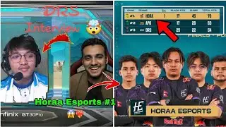 HORAA ESPORTS TOP-1 IN PMSL FINAL DAY-1🤯 AND DRS INTERVIEW IN PMSL FINAL💜💙