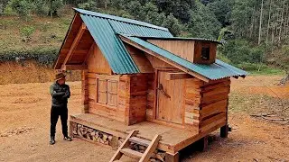 Building a winter cabin in a remote area | Completing the cabin.