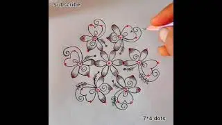 🌹7*4 dots easy rangoli daily muggulul thipkyanchi🌺🌼festival rangoli traditional rangoli#HemasRangoli