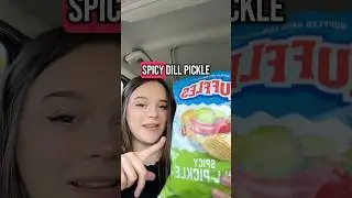 New ruffles spicy dill pickle 🥒#new #review #chips #chipreview #youtubeshorts #shorts ￼#fyp #yummy