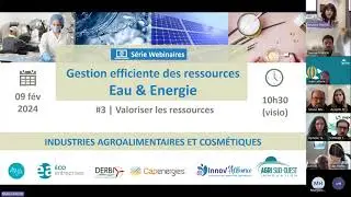 Replay websérie #3 Webinaire Eau & Energie en industries agroalimentaires et cosmétiques
