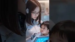 Waifu Robot Becomes a Child's Private Tutor 📚🤖 #femalerobots #beautifulrobot #waifu