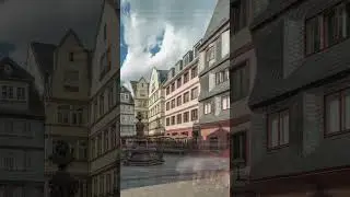 Hyperlapse of Frankfurt reconstructed Neue Altstadt New Old Town. Germany