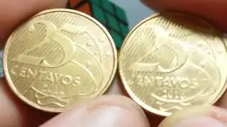 25 centavos 2014 e 2016, a de maior cunhagem vale mais.