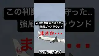 パイロットの神判断｜強風で着陸断念の瞬間   強風で着陸断念... #ゴーアラウンド  #着陸失敗#飛行機 #飛行機好き #衝撃映像 #強風 #Shorts #YouTubeShorts