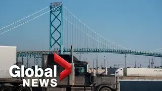 Trucker protests at Ambassador Bridge block traffic for 3rd day