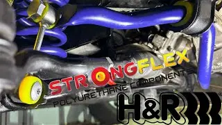 Mercedes W210 H&R Front Sway Bar and STRONGFLEX Polyurethane Bushings Installed