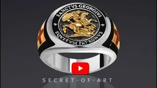 Saint St George Ring Holy Templar Patron Knight Dragon Silver 925 Gold-plated