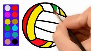how to draw a volleyball for kids | Volleyball Coloring page for kids