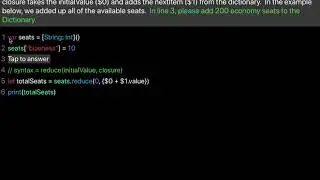 Learn swift: Call reduce function on dictionary