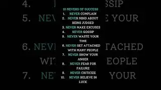 &ldquo;10 Nevers of Success You Must Follow to Achieve Greatness&rdquo; #successmotivation #quotes #motivational