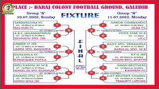 The First-Ever Baraj Colony Football Ground Galudih Fixture 2022