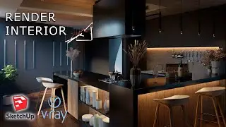 RENDER INTERIOR - COCINA - SKETCHUP - VRAY 5