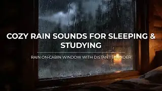 Rain on Cabin Window with Distant Thunder | Cozy Rain Sounds for Sleeping & Studying loop