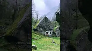 &ldquo;Living under a rock&rdquo; #mountains #cabin #switzerland #wild #landscape #architecture #architectural