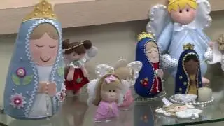 Mulher.com - 27/12/2016 - Nossa Senhora da paz em feltro - Silmara Mourão PT1