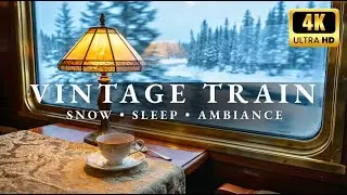 Relaxing Train Journey Through Winter | Tea, Lamplight & Snowy Scenery
