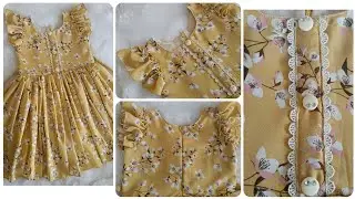 Baby frock cutting and stitching malayalam/simple method/3.5 years old measurement
