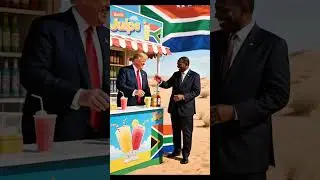 Donald Trump and South African🇿🇦 president making jucie shop funny scene on the desert#funny #memes