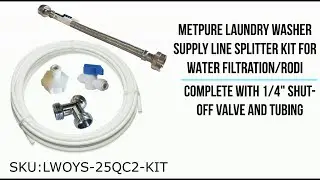 Metpure Supply Water Feed Line Splitter For RODI From Laundry Washer Supply Valve